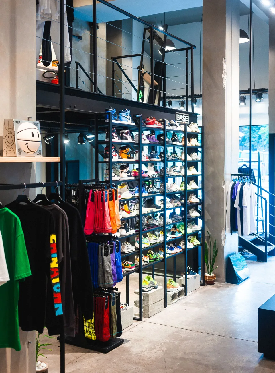 Retail interior with display shelving and a sales floor